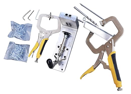 Sommerfeld Tools Rugged Die-cast Aluminum Pocket Hole Jig with Two Face Clamps Driver bits Drill and Starter Screw Pack