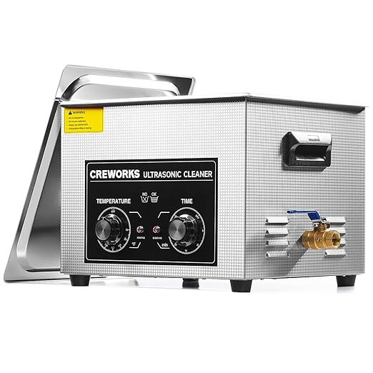 CREWORKS 15L Ultrasonic Cleaner with Knob, Total 760W Professional Industrial Auto Cleaning Machine for Carburetor Repairing Tools Parts Instrument, 40kHz Digital Sonic Cavitation Cleaner with Heater