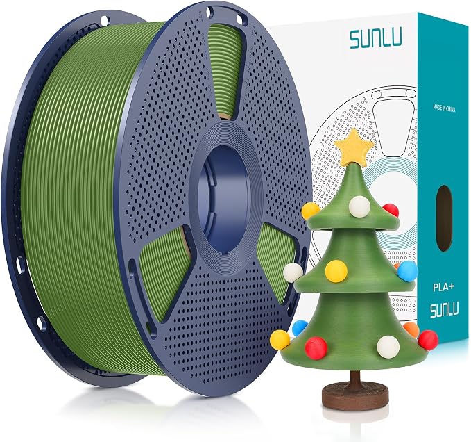 SUNLU 3D Printer Filament PLA Plus 1.75mm, SUNLU Neatly Wound PLA Filament 1.75mm PRO, PLA+ Filament for Most FDM 3D Printer, Dimensional Accuracy +/- 0.02 mm, 1 kg Spool(2.2lbs), Olive Green