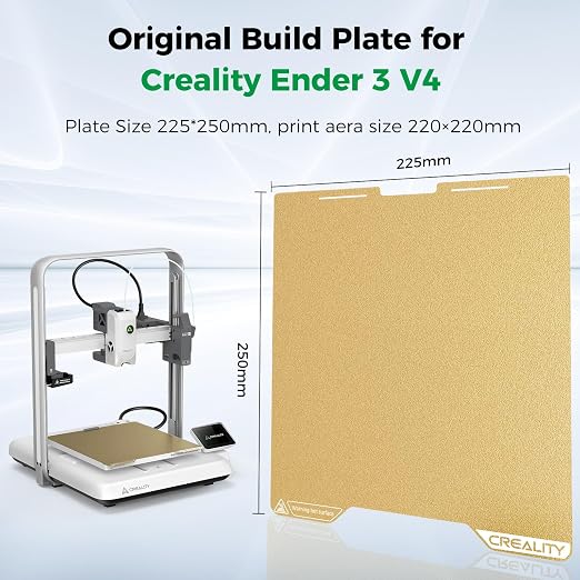 Creality Ender 3 V4 Build Plate 225x250mm Textured PEI Coating Spring Steel Magnetic Ender 3 V4 Bed Plate 3D Printer Build Plate for Creality Ender 3 V4