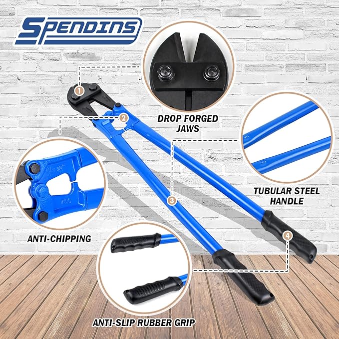 Bolt Cutter with Drop Forged Cr-Mo Alloy Steel Blades,with Ergonomic Handle,Heavy Duty Metal Cutter for Rebars, Chains, Locks, Wires, Bolts, Fence. (30in)