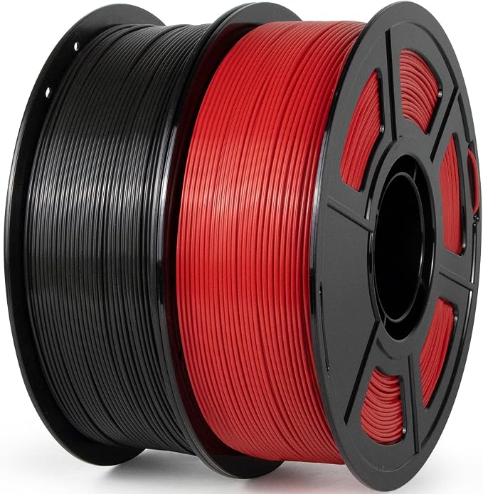 iSANMATE ASA 3D Printer Filament 1.75mm 2KG (4.4lbs), UV & Weather Resistant 3D Printer Filament Perfect for Outdoor Functional Parts, Black+Red
