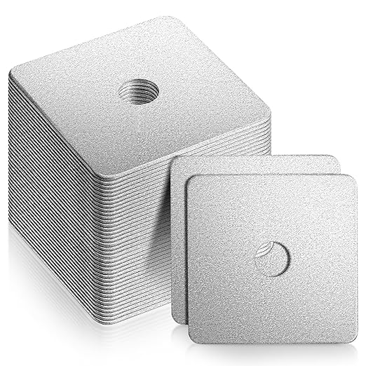 40 Pcs Galvanized Square Washers Plate 5/8" ID, 3x3 Od 1/8" Thickness Heavy Duty Steel Gasket Flat Washers Nut Anti-loosening Plate Fastener for Construction and Industrial Equipment