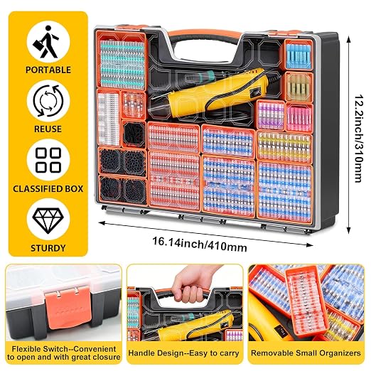 2066Pcs Heat Shrink Solder Seal Wire Connectors Kit with Heat Gun and Wire Stripper Crimping Tool, Waterproof Heat Shrink Wire connectors Electrical Wire Terminals for Marine Electrical