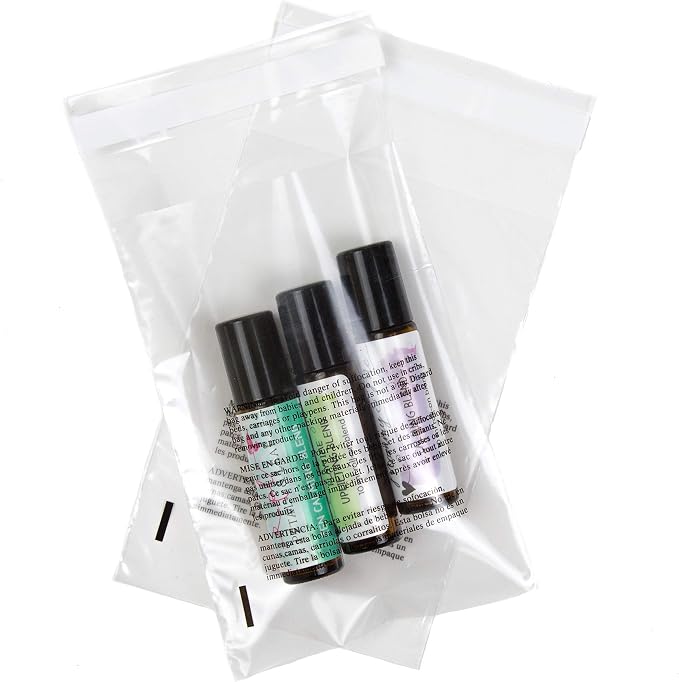 Small Poly Bags w Suffocation Warning 4x6" - Clear - 200 Pack - Resealable