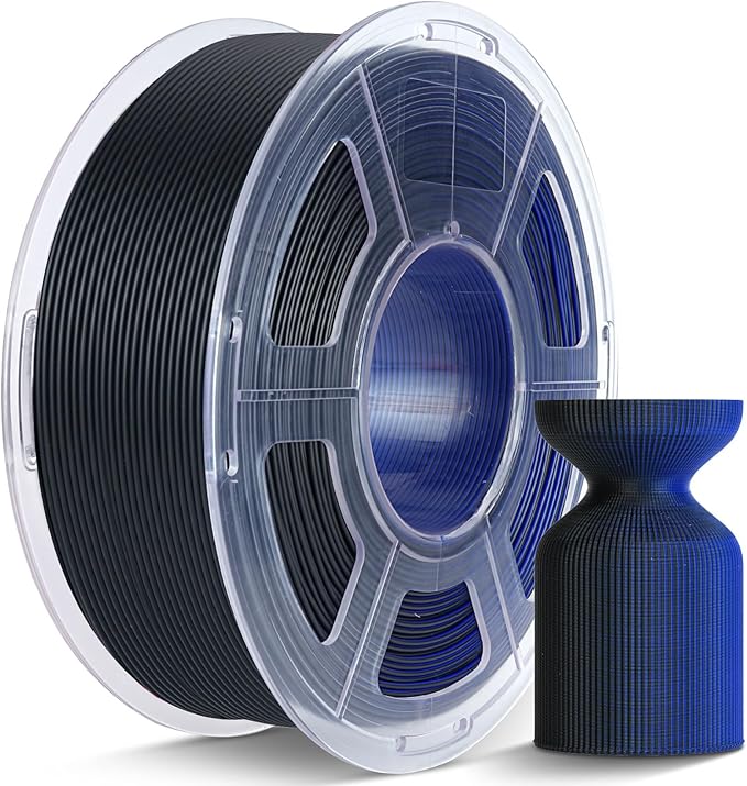 JAYO Dual Color Matte PLA 3D Printer Filament 1.75mm, Black-Blue Two-Tone PLA, Matte Finish Hides Layer Lines, ±0.02mm Accuracy, 1.1kg (2.42 lbs) Spool, Fit Most FDM Printers