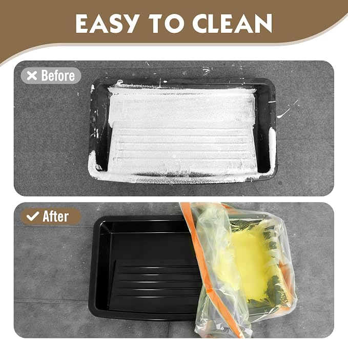 ROLLINGDOG 18 Inch Disposable Paint Tray Liners-18" Paint Pan Liners with Drawstring, Exclusively Used with ROLLINGDOG 18 Inch Paint Roller Kit for Interior or Exterior Home Improvement (Pack of 5)