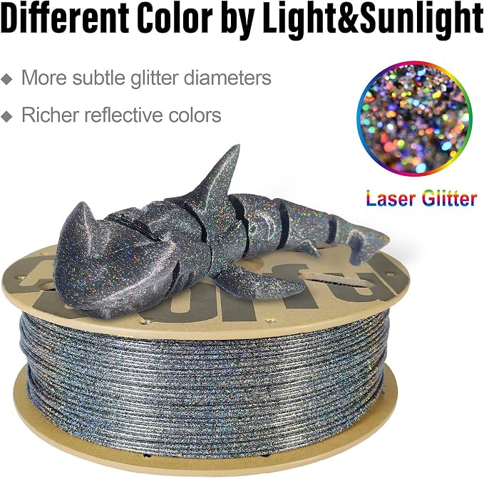 Magic PLA 3D Printer Filament – Color Changing Galaxy Glitter Effect | Multi-Color Shimmering Finish, Easy to Print PLA, 1.75mm, 1kg | Colorful®