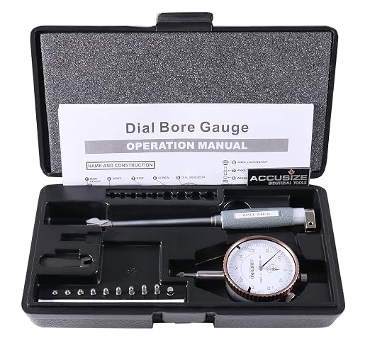 Accusize Industrial Tools 0.4-0.7'' by 0.0005'' Dial Bore Gage, Stem Length 4'', Ee20-5007 | 4" Stem Length, Self-Centering, Chrome-Plated Handle, Insulated Grip, EE20-5007