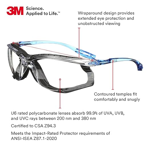 3M Safety Glasses, Virtua CCS and Virtua Sport CCS 2-Pack, Anti-Fog, ANSI Z87, Corded Ear Plug Control System, Removable Foam Gasket, 1 Pair of Clear Lens and 1 Pair of Gray Lens