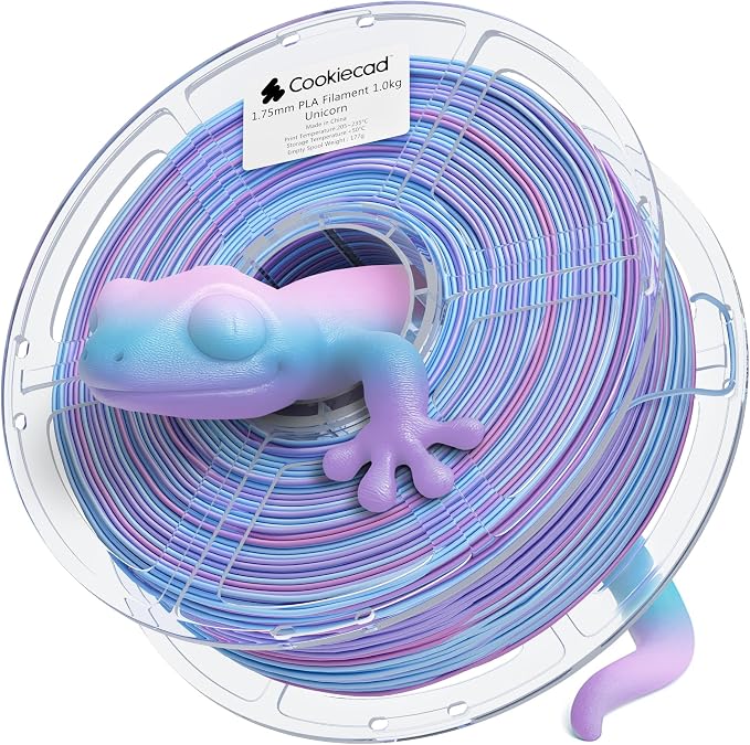 Cookiecad PLA Filament 1.75mm 1kg Rainbow Multicolor 3D Printer Filament - Unicorn PLA