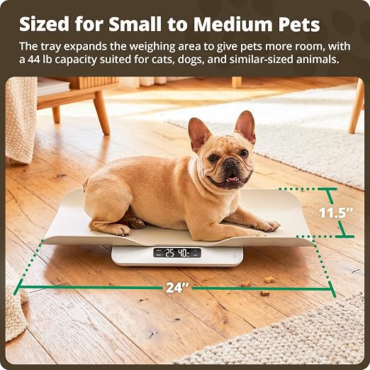Greater Goods Digital Pet Scale for Cats & Dogs – Wiggle-Proof Technology, 0.1 lb Precision, 44 lb Capacity Scale for Kittens, Puppies & Small to Medium Animals