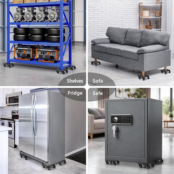 KEDSUM Furniture Dolly with Anti-Slip Groove Design & Pad for Legged & Flat-Bottom Furniture, Heavy Duty Furniture Movers with 2" Wheels, Supports 1500LBS, Easily Move Piano, Sofa, Table, Cabinet
