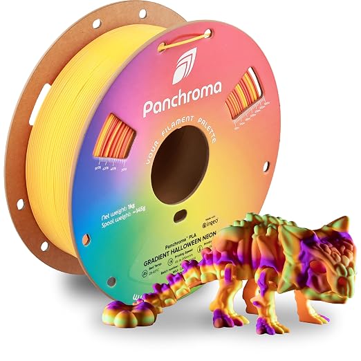 Polymaker Panchroma PLA Filament 1kg, Gradient 3D Printing Filament 1.75mm | Halloween Neon, Neatly Wound PLA for Easy Print & Smooth Feeding. Compatible with Bambu Lab & Most 3D Printers
