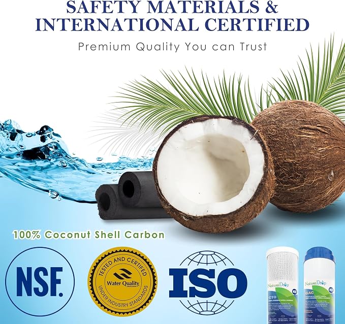 NSF Certified 5 Stage Reverse Osmosis RO Water Filters Replacement Set | 100 GPD, RO Membrane, Standard 10 Inch, 5 Stage (GAC*1, CTO*1, PP*1, AIC-RO*1, RO*1)