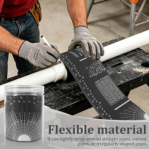 Flexible Pipe Measuring Tool – Bendable Ruler for Curved Surfaces, Hose & Pipe Measurement, Dual Scale Inches/cm, Flexible Ruler Set for Plumbing, HVAC, Automotive, DIY (1)