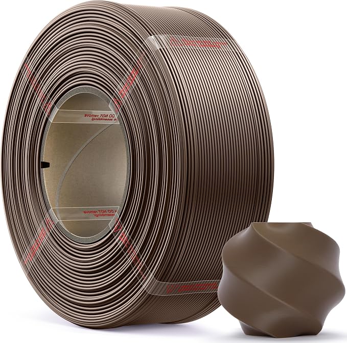 PLA Basic, Pre-Dried Refill Filament 1kg (2.2lbs) for Reusable Spools, 1.75mm Spool-Less 3D Printing Filament, Compatible with Bambu Lab 3D Printers – Cocoa Brown