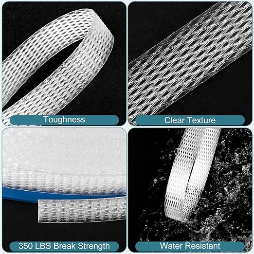 MYFAMIREA Packaging Strapping Banding Roll with Pallet, 0.55'' x 3937'' Heavy Duty Pallet Strap 350 LBS Break Strength, Polypropylene(PP) Plastic Strapping for Box Packaging and Shipping, Clear