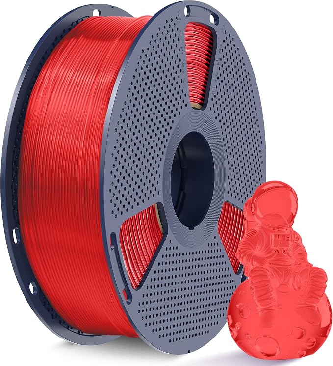 SUNLU TPU 3D Printer Filament 1.75mm, High Speed 95A TPU Filament, Flexible 3D Filament for Fast Printing, Dimensional Accuracy +/- 0.03mm,(1kg Clear Red,95a TPU)