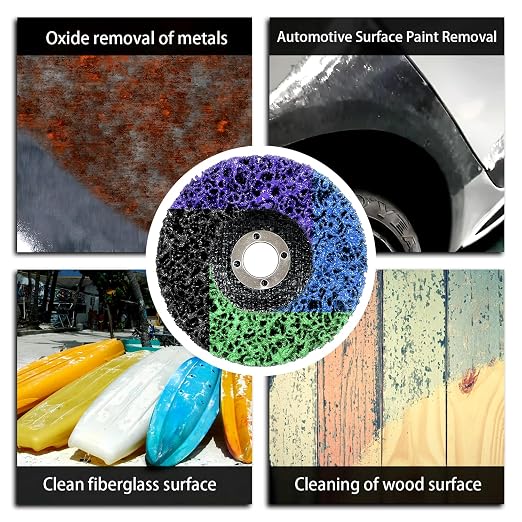 12 Pack 4 Kinds Paint Strip Discs 4" x5/8" Angle Grinder Stripper Wheels for Removing Paint Rust and Oxides of Metal and Wood Surfaces