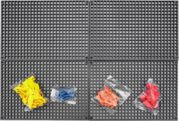 Organizer Genie 76 Piece Pegboard Tool Organizer Starter Kit, Flexible and Specially Designed to Hold All Tools - 4 Black Modular Peg Boards, 36 Socket Holders, 36 Universal Clips