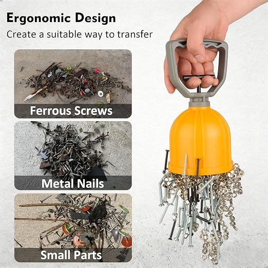 MUTUACTOR 1PCS Magnetic Pickup Tool with Release,Flexible Handhold Strong Magnets Tools for Sweepers,Quick Release Lifting Magnet with Handle for Collecting Dropped Nails/Screws Other Small Parts