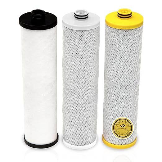 Aquasana® AQ-5300+R Genuine Replacement | AQ-C3M-R | 3 Stage Max Flow Filters | WQA Certified to NSF Standards | Claryum® Under Sink Filter | Reduces Up to 99.99% of PFAS, Lead & Chlorine