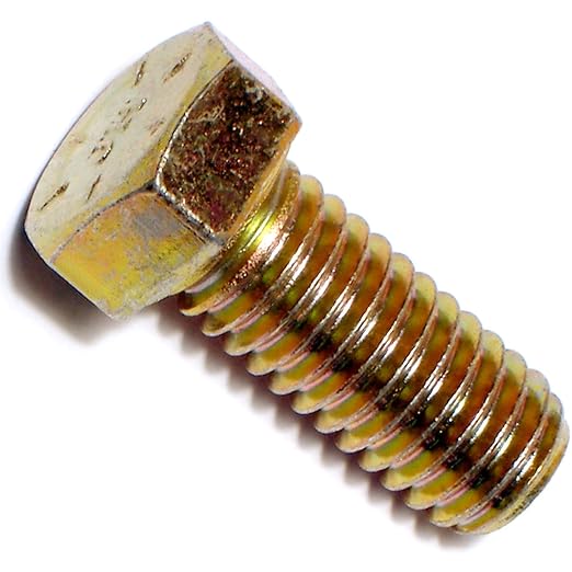 Hard-to-Find Fastener 014973252786 Grade 8 Coarse Hex Cap Screws, 7/16-14 x 1, Piece-5,yellow