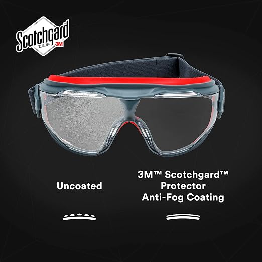 3M GoggleGear 500 Series GG501SGAF, Clear, Scotchgard Anti-fog Lens, 1 Pair