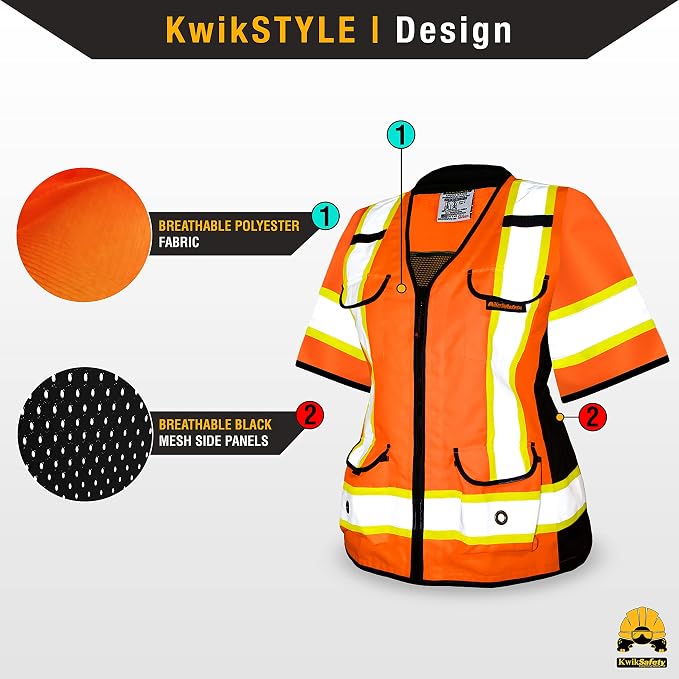 KwikSafety - Charlotte, NC - GODMOTHER (LOOSE FIT) Class 2 & Class 3 Safety Vest for Women [TABLET POCKET] ANSI OSHA