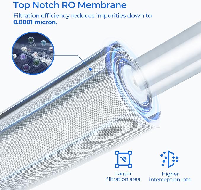 11 Platinum Pure RO Membrane Replacement Filter Cartridge – Compatible with DuPure Platinum Pure Reverse Osmosis (RO) Drinking Water System, Middle Stage Filter, 1-Pack