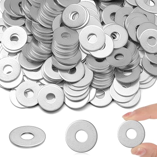 Yaocom 400 Pieces 3/8" x 1-1/4" Zinc Fender Washers Thickness 2mm Fender Washers for Wood and Wet Environment