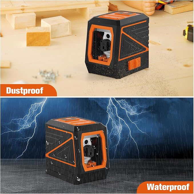 Laser Level with Tripod, 100 feet Green Cross Line Self Rotary Leveling Laser Level, Vertical and Horizontal Line, Rotatable 360 Degree, Manual Self leveling and Pulse Mode,IP54 Waterproof & Battery