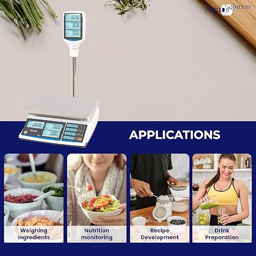 Aquos ZTP Price Computing Scale – Class III NTEP Legal for Trade, Commercial Digital Scale with LCD Backlit Display & Stainless Steel Platter, Retail Grocery Scale (60lbs Pole Model)
