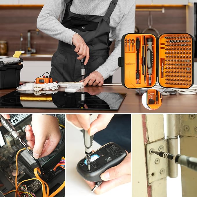 GMTOOLS Precision Screwdriver Set, 130 in 1 Electronics Magnetic Screwdriver Set with 120 bits Repair Tool Kit for Computer, PC, Laptop, Phone, Mac, Tablet, Home DIY, Game Consoles, Glasses, Watch