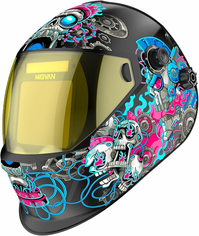 Welding Helmet Auto Darkening True Color Large Viewing, Welding Hood Solar/Rechargeable Battery Powered, Wide Shade 4/5-13 with 4 Arc Sensor, Optical Clarity Welding Mask for TIG MIG ARC Grind