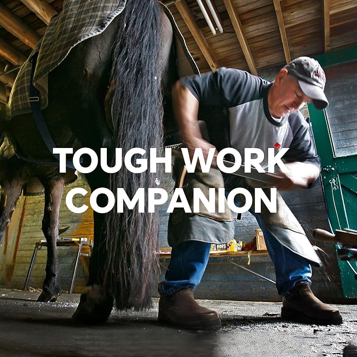 ANGRYRAM Cowboy Work Boots for Men Square Toe Leather Western Boot Slip Resistant Indestructable Steel Toe Safety Boots for Men Work-Man Pro Series