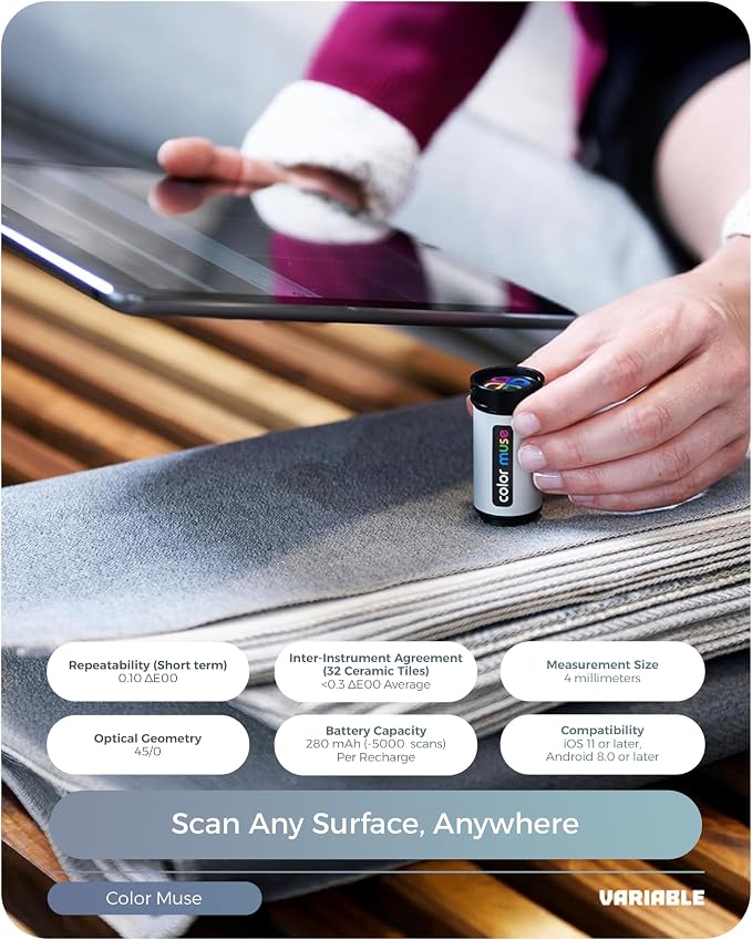 COLOR MUSE Colorimeter - Mobile Color Matching Tool - Instantly identify closest matching paint colors, products, and digital color values