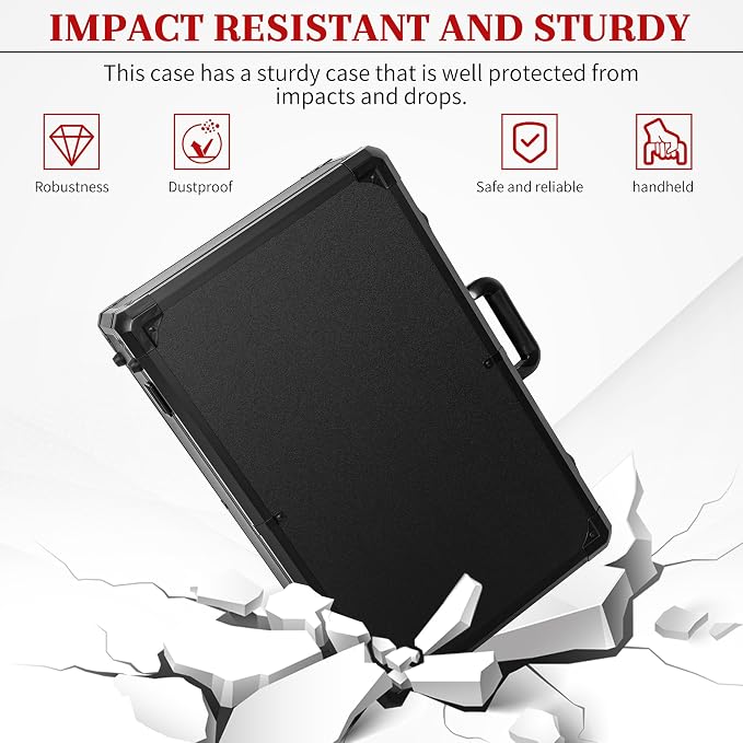 Protective Hard Case 22 X 14 X 8-Inch Shockproof Water-resistant with Customized DIY Foam Insert fit for Camera, Laptops, etc