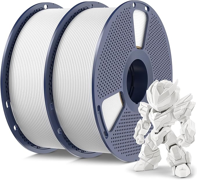 SUNLU High Speed PLA Filament 1.75mm, Meta White+White 2KG | ±0.02mm accuracy, tough impact resistant, neat wound no tangles, fits FDM printers, PLA Meta 1.75mm, White+White 2x1KG spool