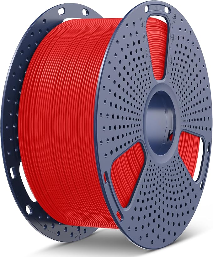 SUNLU Large Spool 3KG PLA Filament, 3D Printer Filament PLA 1.75mm, Less Stringing Good Layer Adhesion High Toughness, Big Roll Filament, 3kg Spool(6.6 lbs), Red