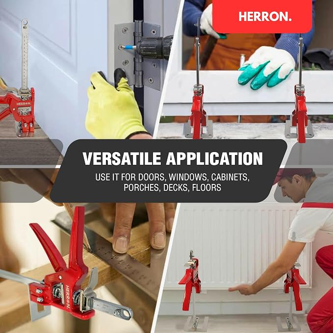 440 lbs Hand Lifting Jack Tool 2-Pack, Cabinet Lifter with Measuring Scale, 6 Inch Lift Height, All-Steel Construction, Furniture Lifter Labor Saving Arm for Installation & Renovation