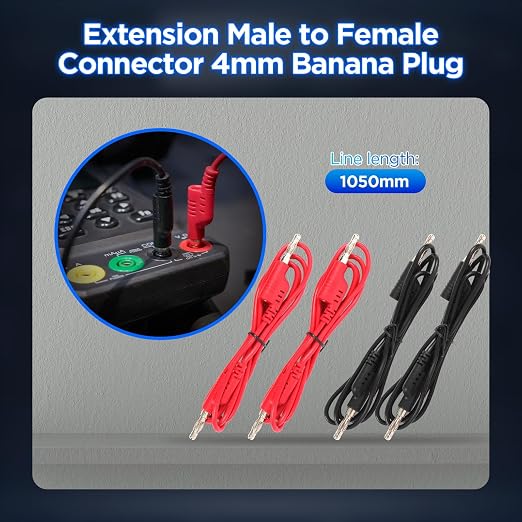 AUTOOL 48PCS Silicone Multimeter Test Leads Kit with Replaceable Wire Piercing Probes,Alligator Clips,32A/1000V Test Hook Clips,Banana Plug Connectors,Jumpers,Test Tweezer