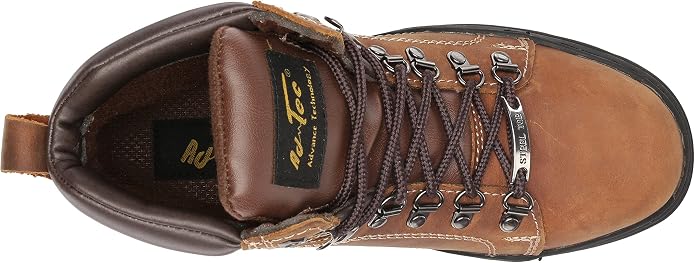 Ad Tec Men's 6" Ankle Laceup Leather Certified Work & Hiker Boot | Steel Toe, Padded Collar, Cushioned Insole & Oil Resistant Outsole