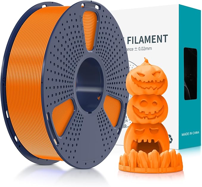 SUNLU Fluorescent PLA 3D Printer Filament, PLA Filament 1.75mm, Brighter Color for Halloween Decoration, Neatly Wound Filament, Fit Most FDM 3D Printer, 1kg Spool, Fluorescent Orange