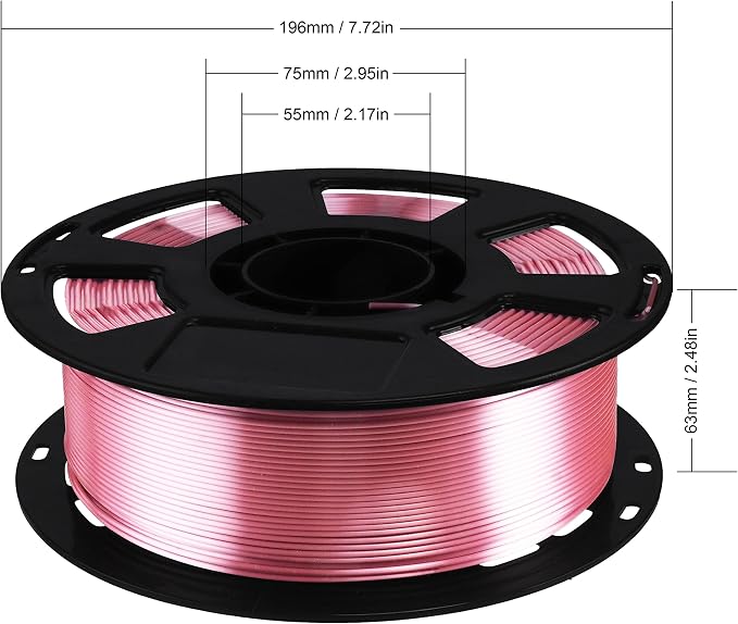 1.75mm Silk Rose Gold PLA Pink Pearlescent Shining 3D Printing Material, 1kg 2.2lbs 3D Plastic Material, Widely Support for FDM 3D Printer, Easy to Print by BBLIFE