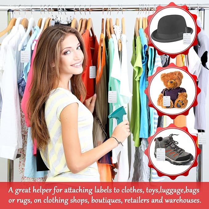 5111 Pricing Guns and Labels for Retail Price Tag Attacher Guns Clothes Garment Label Machine Plastic Fasteners Barbs Needles Sticker Tags for Clothing Price Retail Grocery Store
