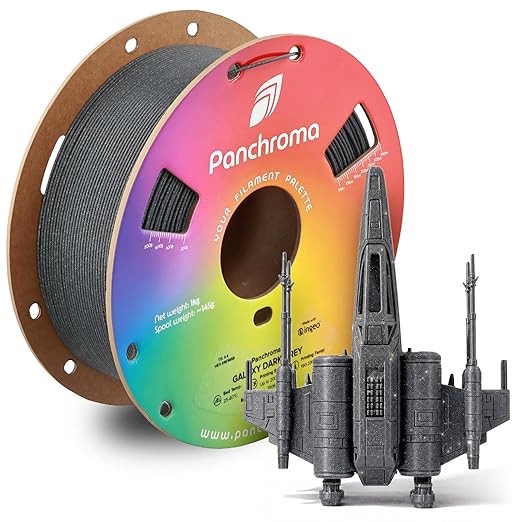 Polymaker Panchroma Galaxy PLA Filament 1.75mm 1kg, Dark Grey | Neatly Wound Glitter PLA for Easy Print & Smooth Feeding, Compatible with Bambu Lab & Most 3D Printers