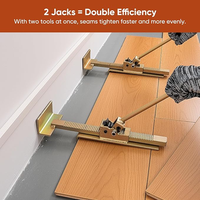 Flooring Jacks 2PCS with Scratch-Resistant Felt Pads, Hardwood Floor Jack, Laminate & Vinyl Plank Flooring Tool, Floor Gap Fixer for Wood Floors, Deck Board Straightening, Protect Floor from Scratches