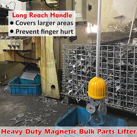 MUTUACTOR Strong Lifting Magnet with Handle,Quick Release Magnet Pickup Tools for Bulk Parts,Large Rare Earth Magnets Hand Tools for Transferring and Picking Up Nails Screws Nuts and Metal Objects